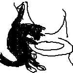 cat flushing a toilet